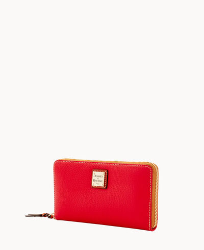 Pebble Grain Large Zip Around Wristlet