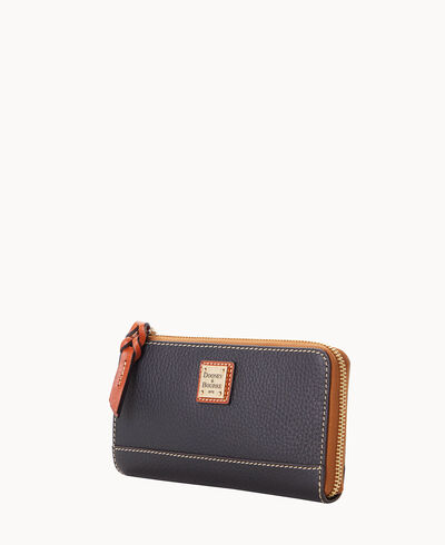 Pebble Grain Folded Zip Wristlet