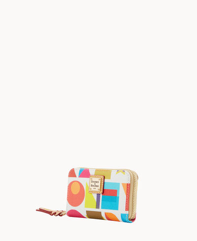 Art Deco Large Zip Around Credit Card Case