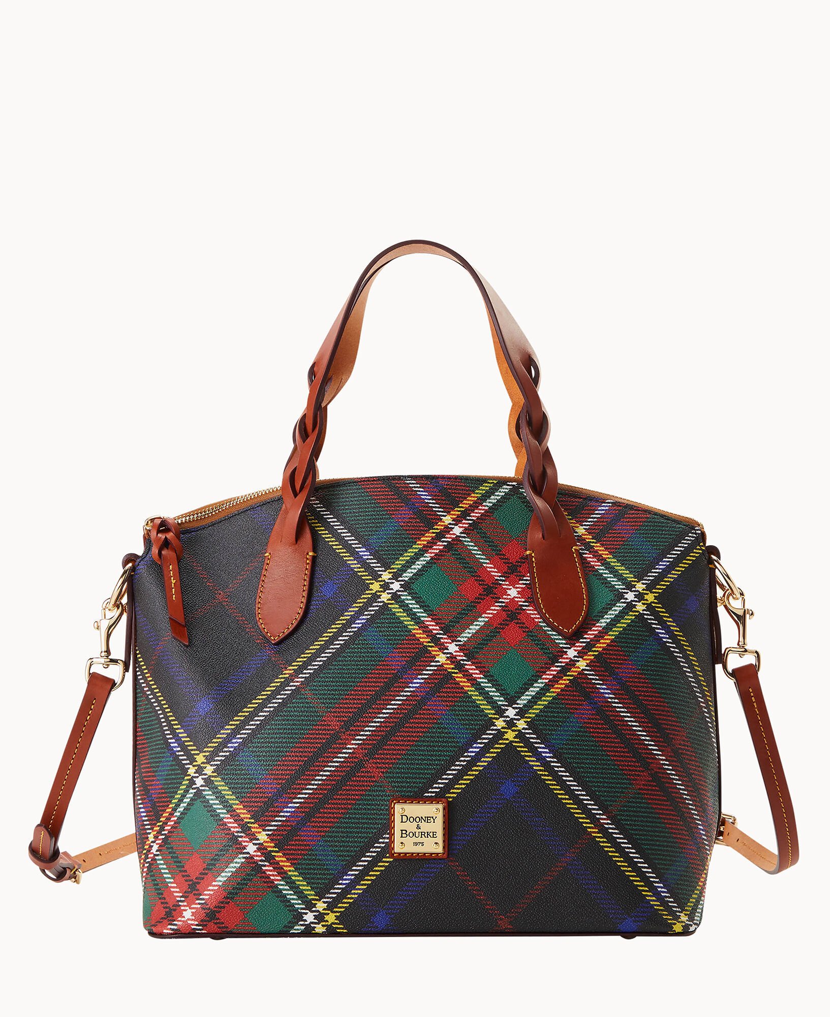 Dooney & bourke tartan plaid celeste satchel clearance