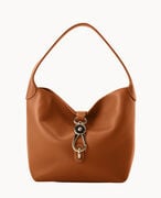 Lucca Leather Logo Lock Hobo