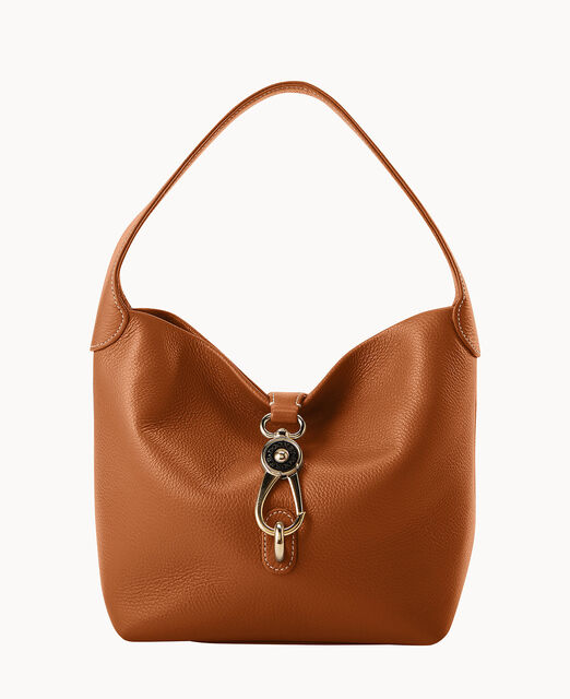 Lucca Leather Logo Lock Hobo