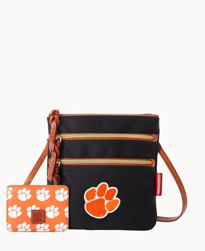 Collegiate Clemson University North South Triple Zip w ID Holder