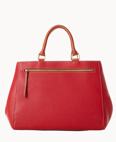 Pebble Grain Zip Satchel