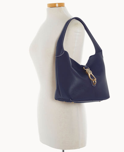 Lucca Leather Logo Lock Hobo