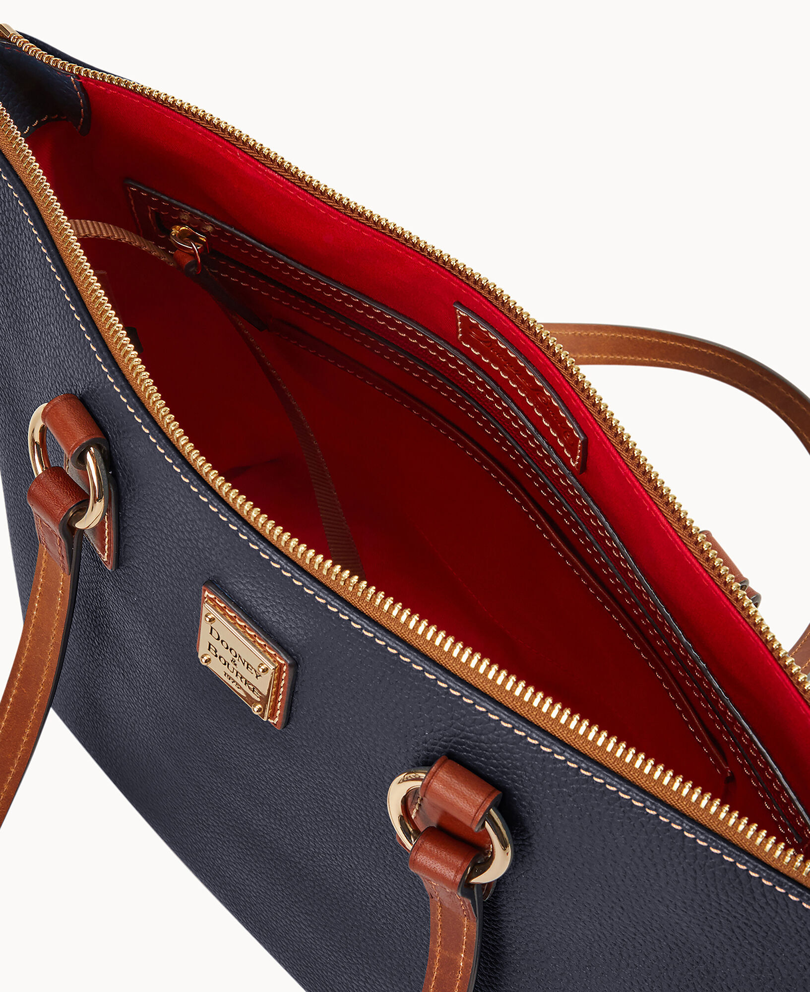 Dooney & bourke pebble leather zip top satchel best sale