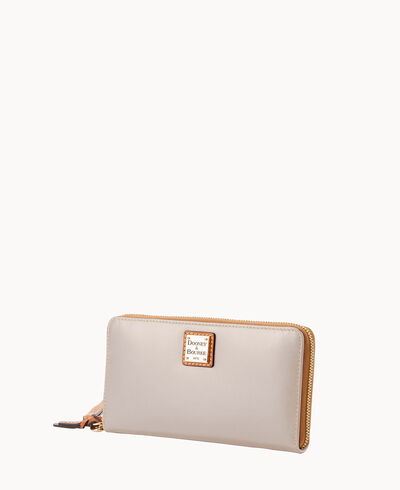 Wexford Leather Large Zip Around Wristlet Crossbody