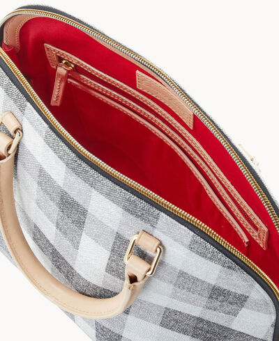 Quadretto Check Zip Zip Satchel