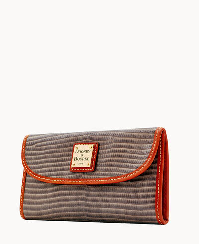 Embossed Lizard Continental Clutch