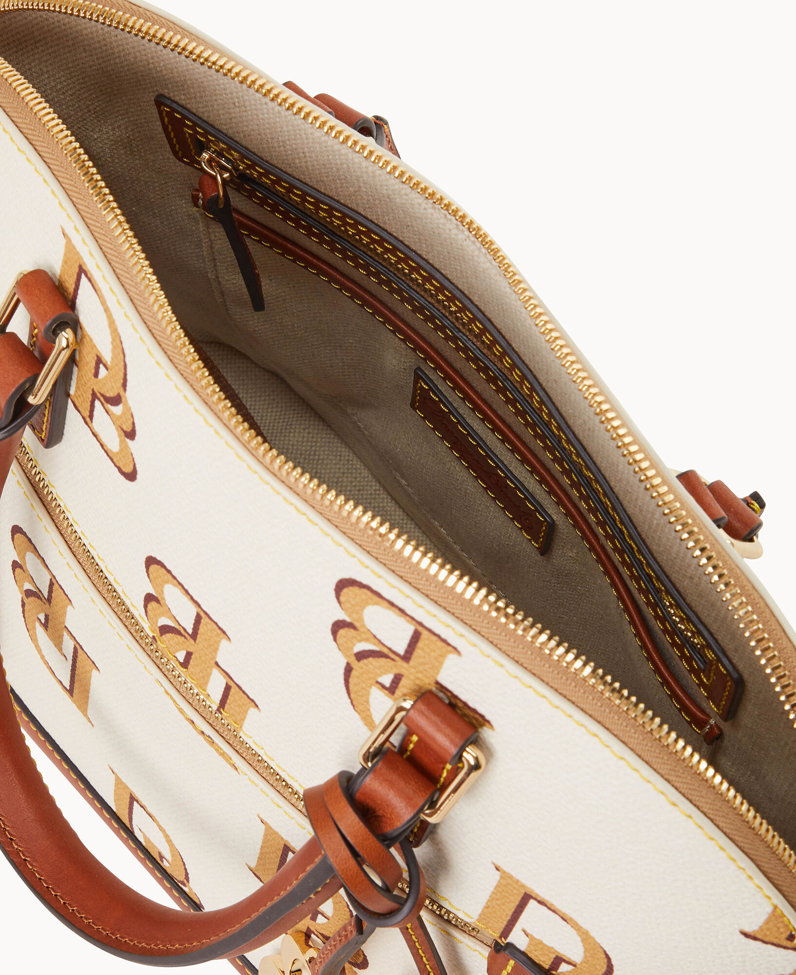 Dooney Bourke Monogram Domed Zip Satchel
