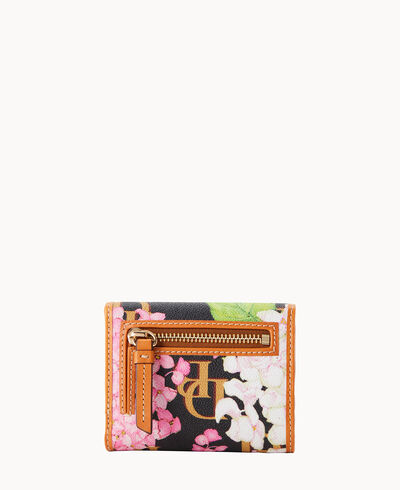 Hydrangea Monogram Small Flap Wallet