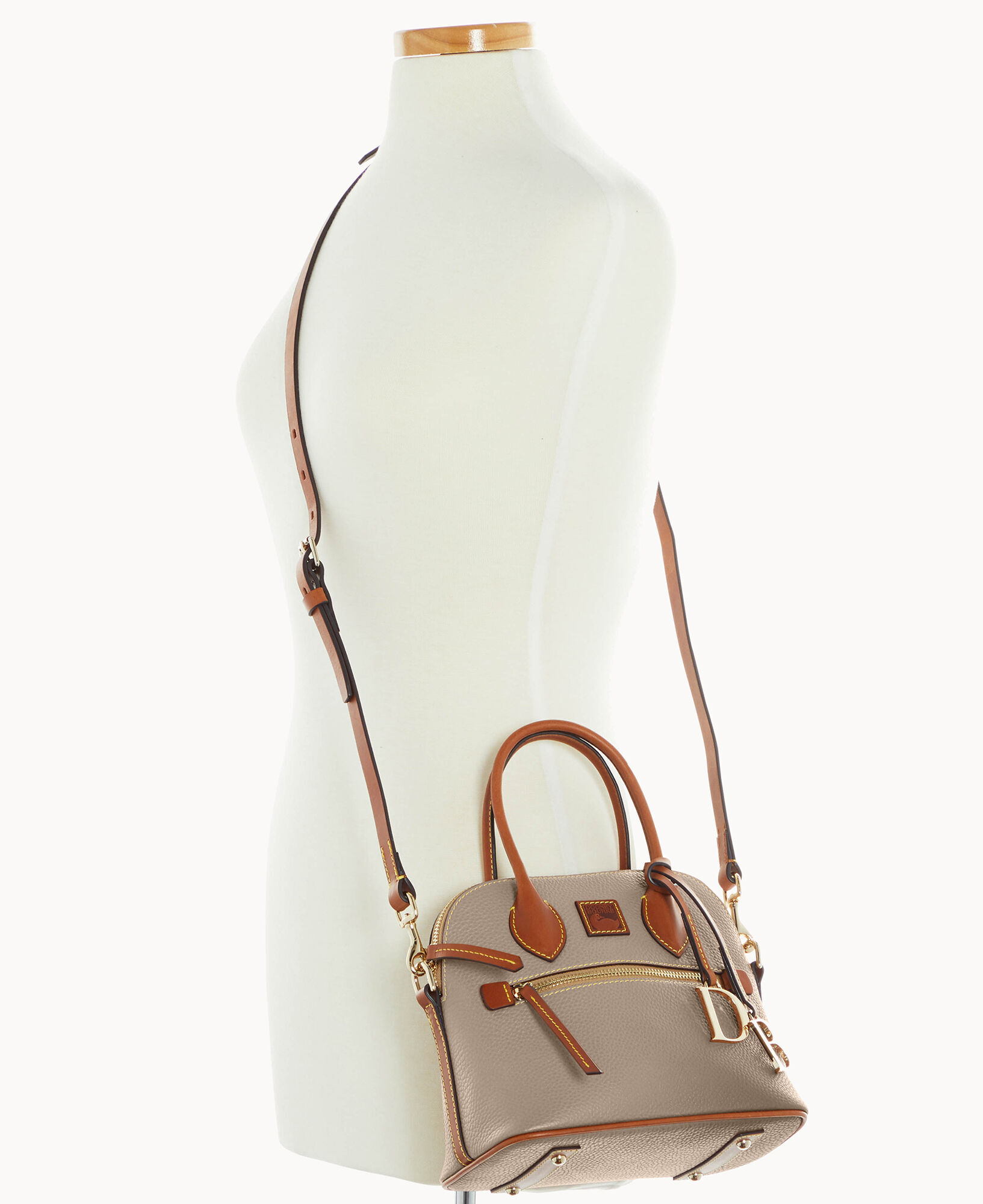 Pebble grain small domed satchel clearance