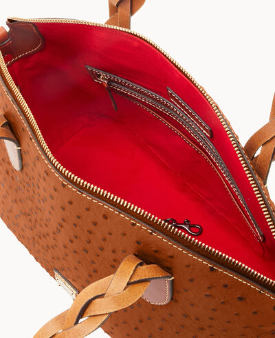 Ostrich Celeste Satchel