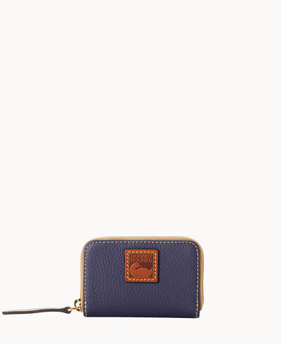 Pebble Grain Zip Around Credit Card Case