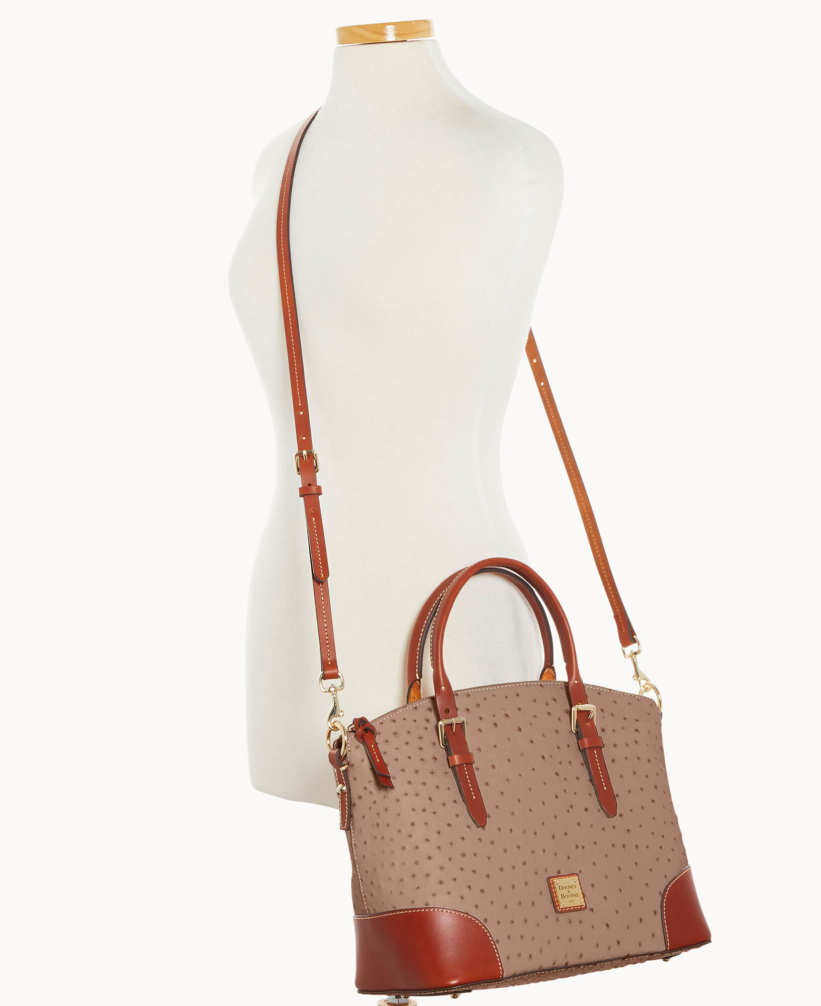 Dooney and bourke ostrich domed satchel new arrivals