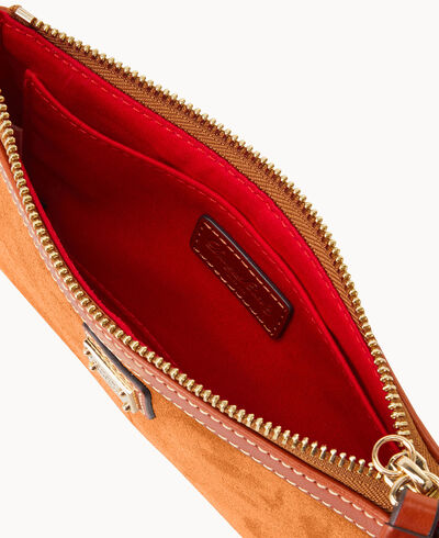 Suede Large Slim Wristlet