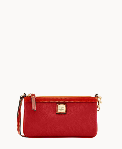 Pebble Grain Large Slim Wristlet