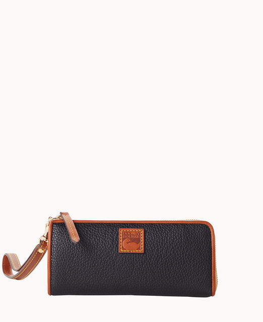 Pebble Grain Zip Clutch Wristlet