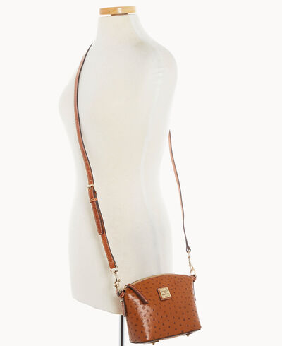 Ostrich Mini Domed Crossbody