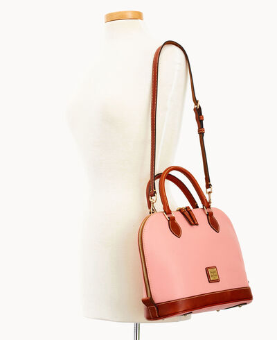 Pebble Grain Zip Zip Satchel