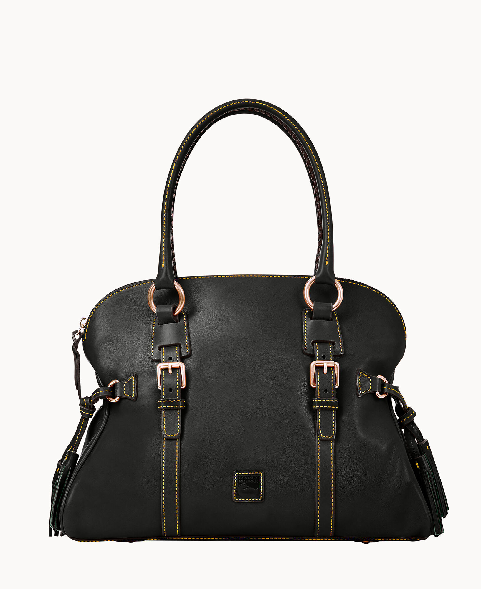 Dooney & Bourke Florentine Domed Buckle Satchel (Black)