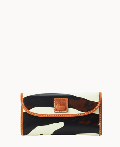 Zebra Leather Continental Clutch