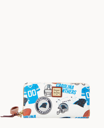 NFL Panthers Large Zip Around Wristlet