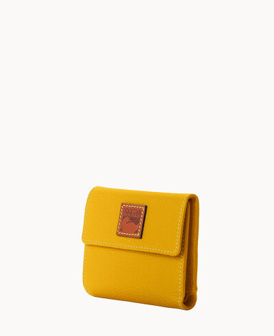 Pebble Grain Small Flap Credit Card Wallet