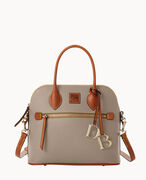 Pebble Grain Domed Satchel