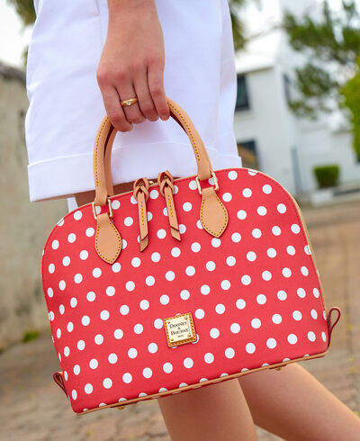 Polka Dot Zip Zip Satchel