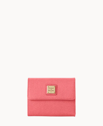 Saffiano Small Flap Credit Card Wallet