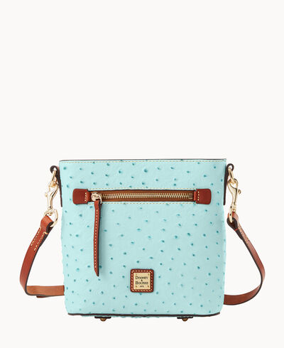 Ostrich Small Zip Crossbody