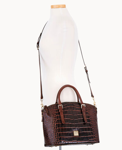 Croco Fino Domed Satchel