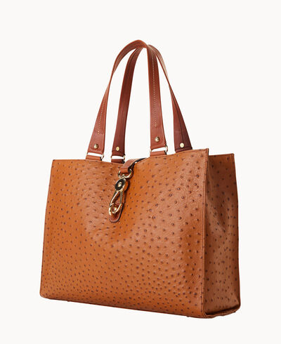 Ostrich Large Logo Lock Tote