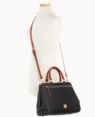 Ostrich Zip Satchel