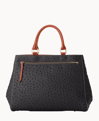 Ostrich Zip Satchel