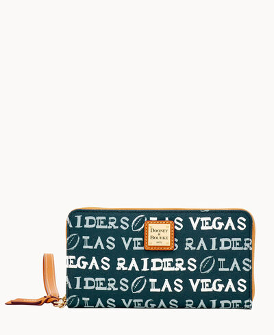 NFL Raiders Large Zip Around Wristlet