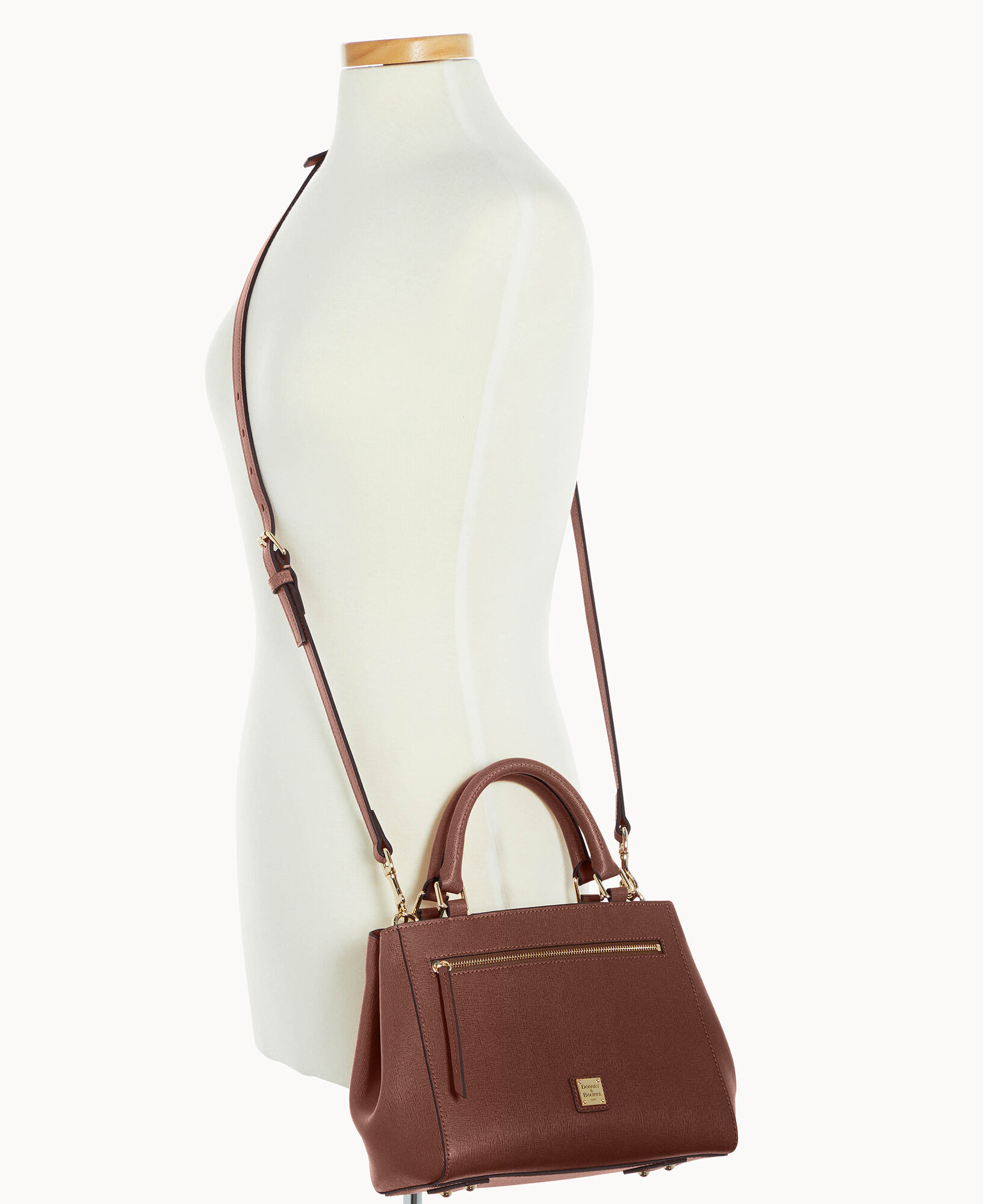Dooney & bourke leather on sale saffiano large zip satchel