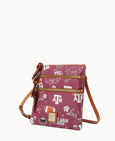 Collegiate Texas A& University North South Triple Zip Crossbody