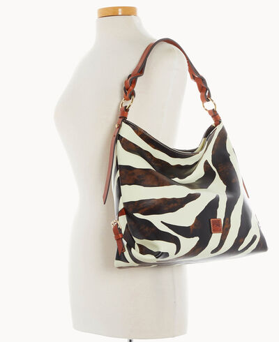 Zebra Leather Medium Sac With Twisted Strap