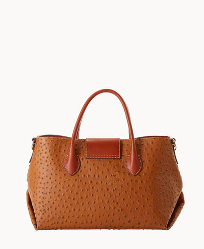 Ostrich Turnlock Handle Tote 30