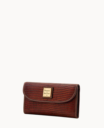 Embossed Lizard Continental Clutch