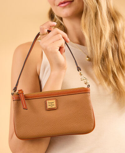Pebble Grain Large Slim Wristlet