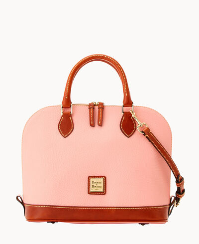 Pebble Grain Zip Zip Satchel