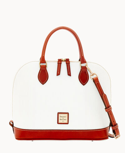 Pebble Grain Zip Zip Satchel