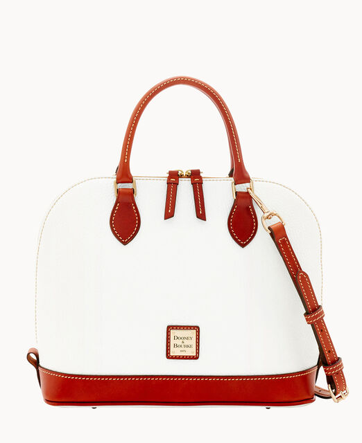 Pebble Grain Zip Zip Satchel