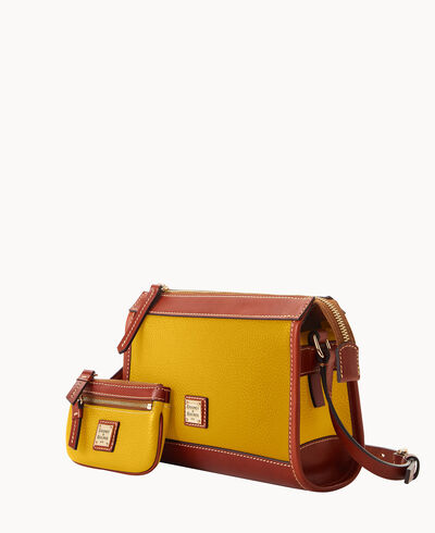 Pebble Grain Zip Crossbody With Small Coin Case
