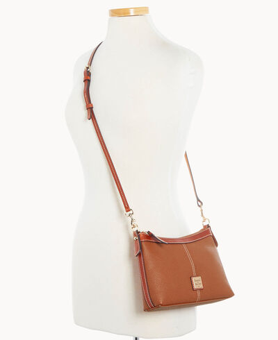 Pebble Grain Crossbody Pouch With Business Card Case