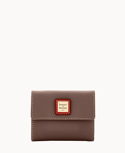 Pebble Grain Small Flap Credit Card Wallet