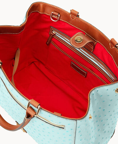 Ostrich Zip Satchel